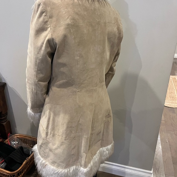 Vintage Penny Lane Leather /fur Trim Coat - Picture 10 of 17